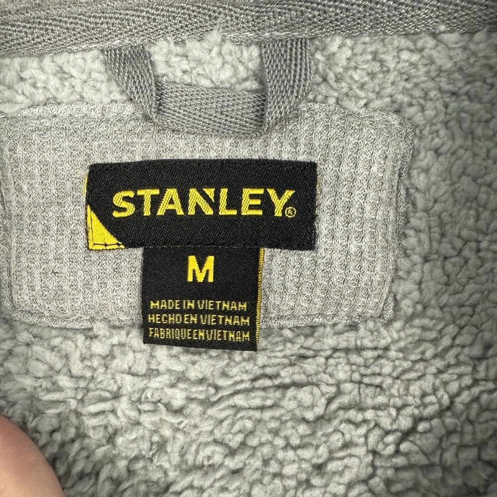 Stanley Sweatshirt Mens M Gray Sherpa Lined Quarter Zip Pullover Outdoors Casual - Picture 10 of 14